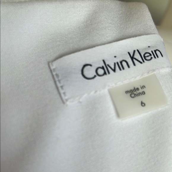 Calvin Klein Colorblock Dress - White, Orange, Red, Pink, Tan - Picture 2 of 5